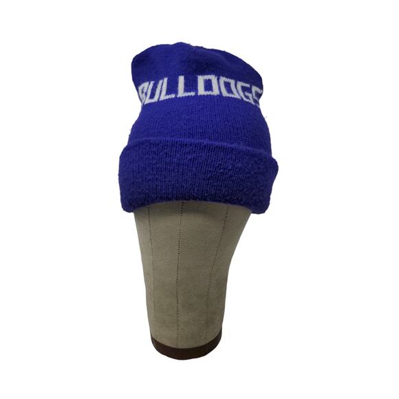 Bulldogs Knit Ski Cap Beanie Hat Purple Toboggan Cap Spell Out - Picture 1 of 10